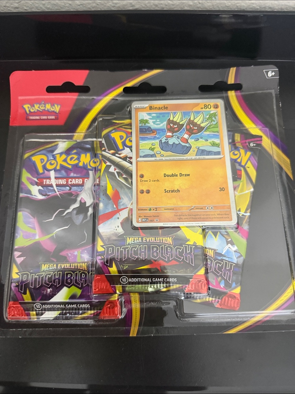Pokemon TCG Pitch Black Binacle Promo Blister Pack with 3 Booster Packs